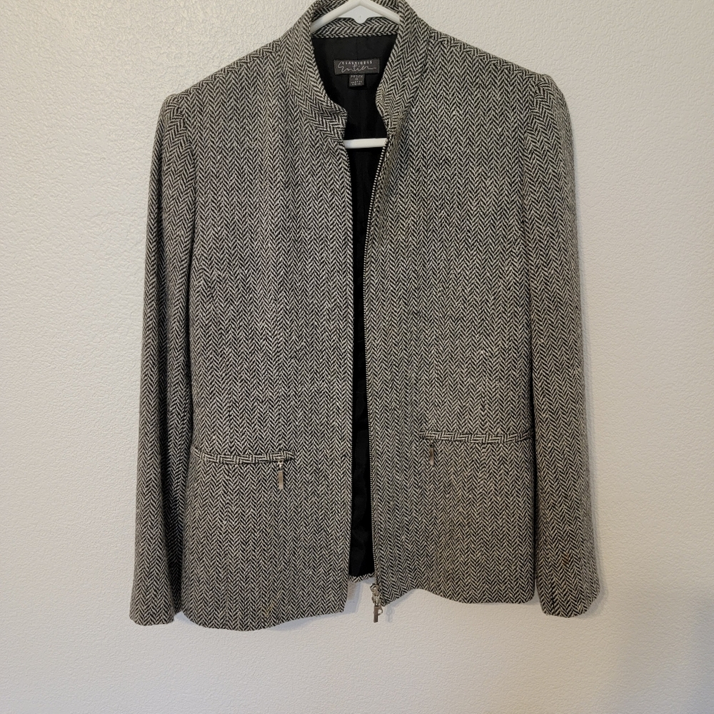 Classiques Entier VTG Black/white Cropped Jacket SZ 4 - Picture 4 of 8